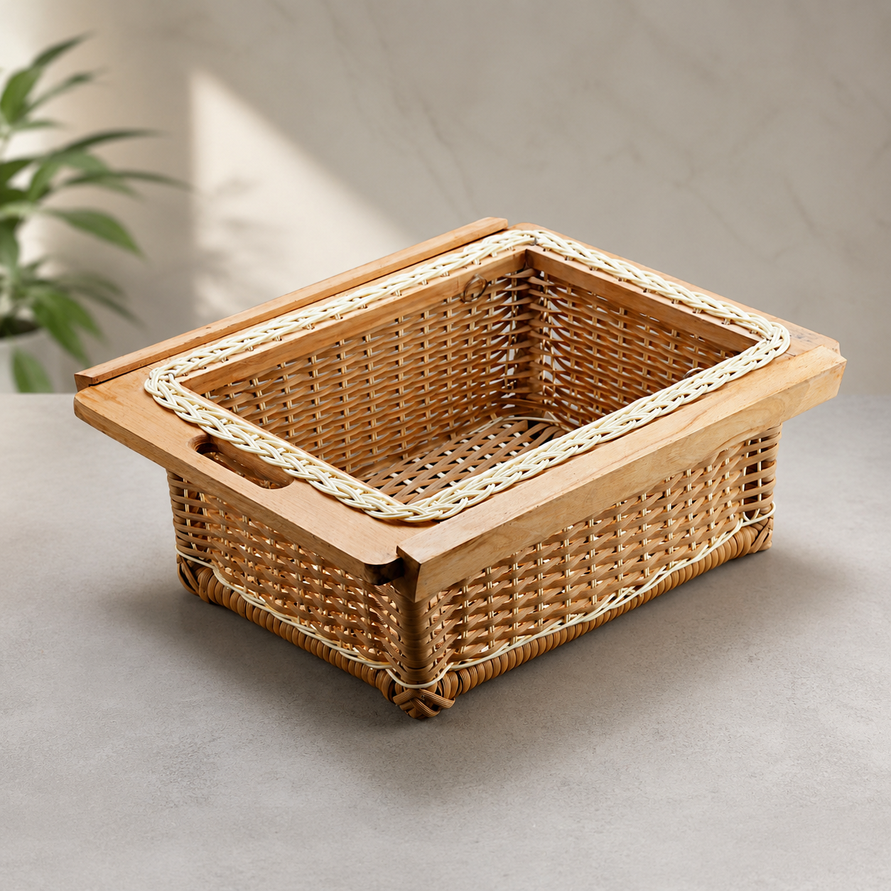 Honey PVC Wicker Basket