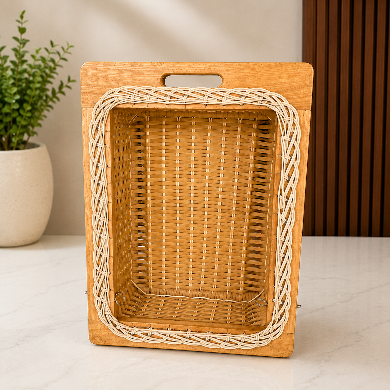 Wooden Wicker Basket